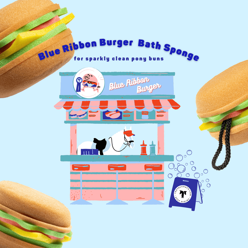 The TackHack Blue RIbbon Burger Bath Sponge