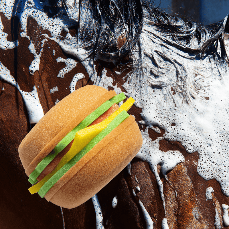 The TackHack Blue Ribbon Burger Bath Sponge