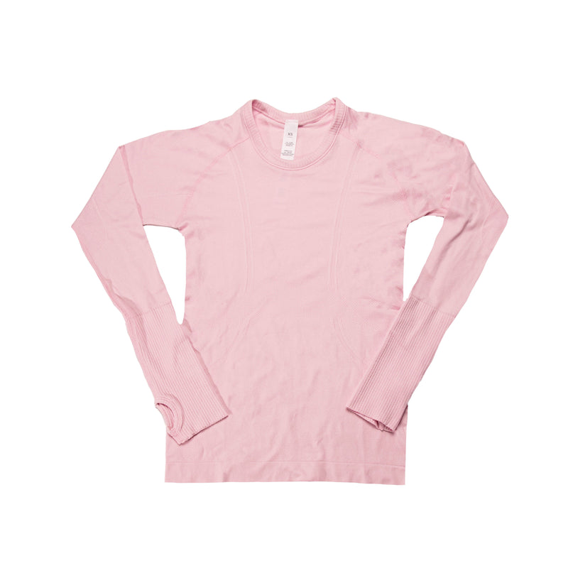 LULULEMON Salmon Pink Long Sleeve Shirt Top Size 12 – Style