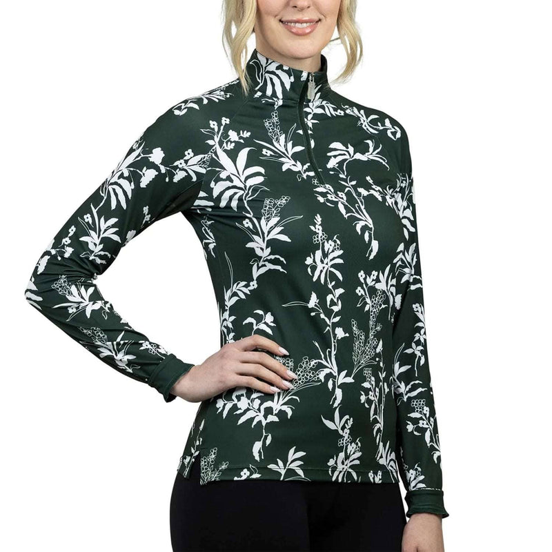 Kastel Denmark Women's Green Floral Long Sleeve Sun Shirt