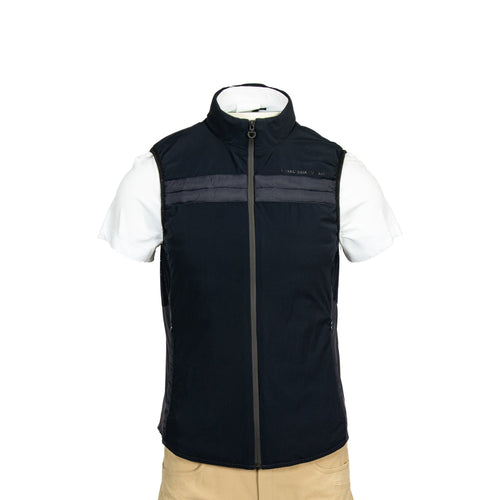 Cavalleria Toscana Men's Jersey and Nylon Stripe Lightweight Padded Vest, M